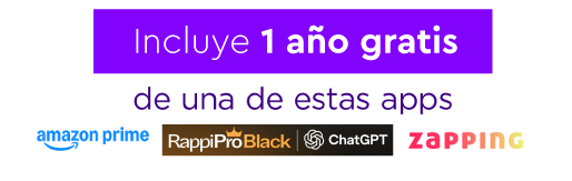 Incluye 6 meses gratis de una de las siguientes app, amazon prime, true caller, zapping, norton 
