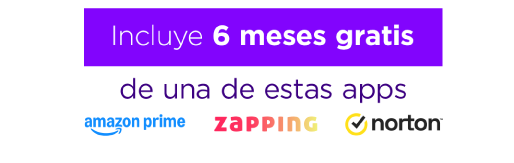 Incluye 6 meses gratis de una de las siguientes app, amazon prime, true caller, zapping, norton 